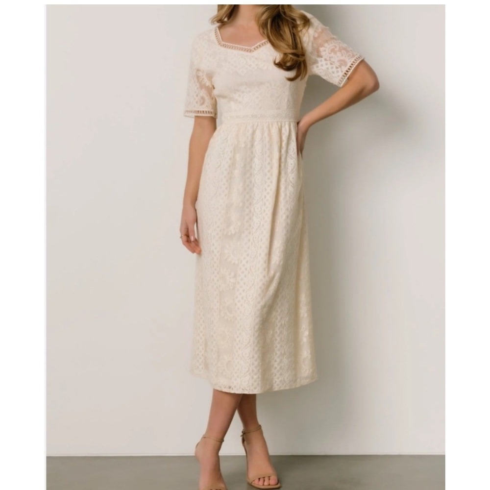 Baltic Born Kody Lace Midi Dress XL Ivory Cottagecore Romantic Ethereal Wedding
